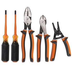 Klein® 94130 Insulated Tool Kit, 1000 V, 5 pcs, Steel/Plastic, IEC 60900: 2012/ASTM F1505-10/VDE Certified