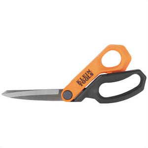 Klein® B2110 Stainless Steel Offset Utility Shears, Straight Blade, Right, Orange/Black, 10 in
