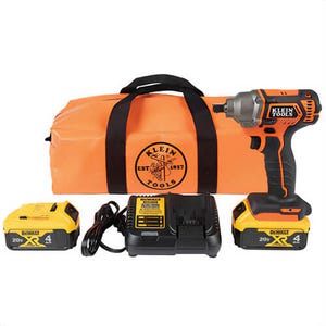 Klein® BAT20CW1 Impact Wrench, 1/2 in Drive Pin Detent Square Drive, 210 ft-lb Torque Rating, 20 V, 18.5 in OAL