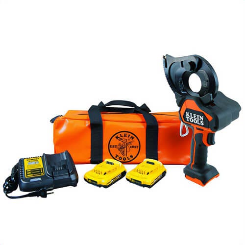 Klein® BAT20GD10 BAT Gear-Driven Cable Cutters, 1,000 mcm, 1,500 mcm Cutting, 20 V, 2 Ah Battery Lithium-ion Battery