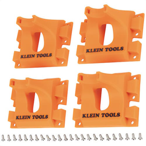 Klein® BCRP04 Cartridges, S-Hook, Rail System, Impact Modified Nylon, Orange/Gray, 4 pk