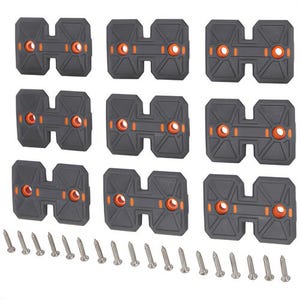 Klein® BCRP05 Hard Tool Module Flaps, for use with Bucket Work Center Modules, Rail System, Impact Modified Nylon, TPU, 9 pk