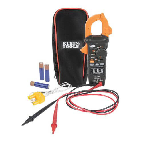 Klein® CL390 Auto-Ranging AC/DC Digital Clamp Meter, 600V AC/DC, 400 A, 4,000 uF, 200 uA, 40 MOhm, 10 Hz to 60 kHz, 1.61 in Jaw