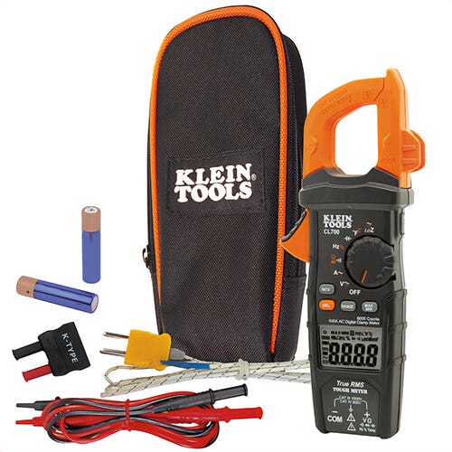Klein® CL700 AC Auto-Ranging Low Impedance Mode Digital Clamp Meter, 1000V AC/DC, 600 A, 60 MOhm, 50 to 400 Hz, 1-3/8 in Jaw