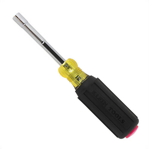 Klein® 65412MAGM Color-Coded Nut Driver, Heavy-Duty Hollow-Shaft, Magnetic, Steel, Metric, 1.25 in Handle, 5.1 in Shaft, 12 mm