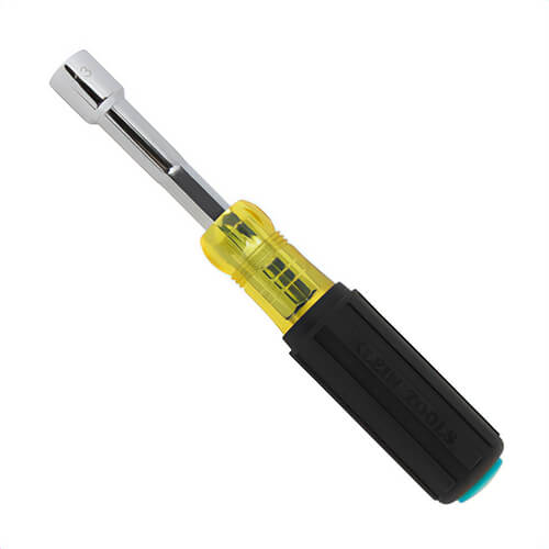 Klein® 65413MAGM Color-Coded Nut Driver, Heavy-Duty Hollow-Shaft, Magnetic, Steel, Metric, 1.25 in Handle, 5.1 in Shaft, 13 mm