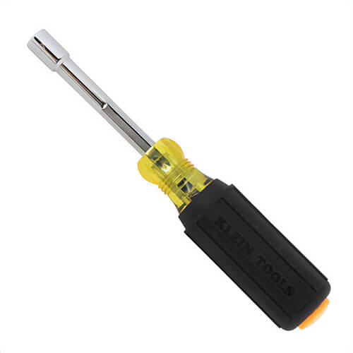 Klein® 65407MAGM Color-Coded Nut Driver, Heavy-Duty Hollow-Shaft, Magnetic, Steel, Metric, 1.25 in Handle, 5.1 in Shaft, 7 mm