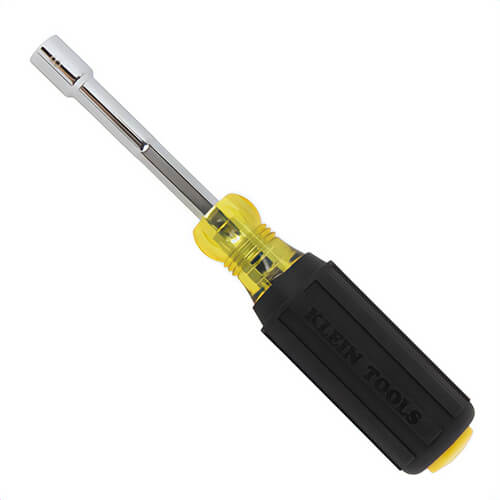 Klein® 65408MAGM Color-Coded Nut Driver, Heavy-Duty Hollow-Shaft, Magnetic, Steel, Metric, 1.25 in Handle, 5.1 in Shaft, 8 mm