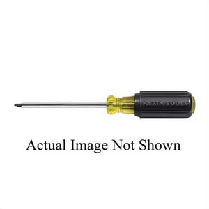 Klein® Cushion-Grip® 665 Screwdriver, #1 Square Recessed Point, 11-3/4 in OAL, Polished Chrome, ANSI/ASME Specified
