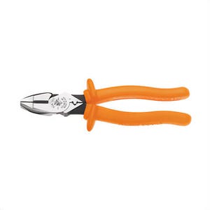 Klein® D2139NECRINS Insulated Cutting Crimping Pliers, 2-Layer, Hardened Steel, 0.78 in Knife, 1.37 in Jaw Capacity, 9 in