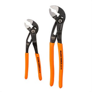 Klein® D5052BKIT Quick Adjust Klaw™ Pump Pliers Set, Plastic-Dipped, Induction Hardened Steel, 7 in and 10 in Plier, 2 pc