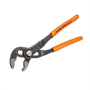 Klein® D5057B Quick-Adjust Klaw™ Pump Pliers, Plastic-Dipped, Induction Hardened Steel, Orange, 7 in