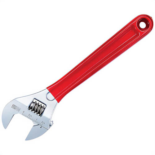 Klein® D507-12 Extra Capacity Adjustable Wrench, 1-1/2 in, Polished Chrome, 12.35 in OAL, Steel