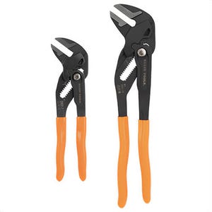 Klein® D53102KIT Compact Plier Wrench Set, Plastic-Dipped, Forged Steel, 2 pc, Includes: 7 in and 10 in Compact Wrench