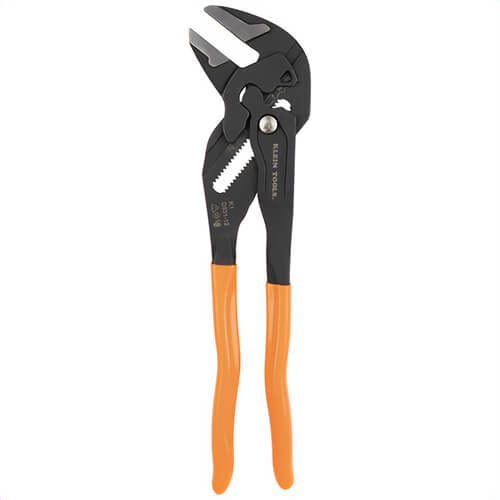 Klein® D53112 Compact Plier Wrench, Plastic-Dipped, Forged Steel, Orange, 12 in
