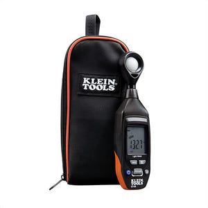 Klein® ET130 Light Meter, Digital, 4000 FC/40000 LUX, Backlit LCD, Yes Auto Power Off, 9 VDC Battery