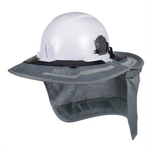 Klein® FR03010 Flame-Resistant Full Brim Sombrero, One Size, Gray, Includes: (2) Clips and Neck Shade