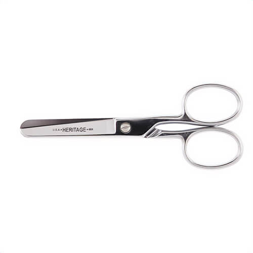 Klein® G46HC Heritage Cutlery™ Safety Scissor with Large Rings, 2-5/8 in L of Cut, 6-5/8 in OAL, Standard Tip, Right Hand