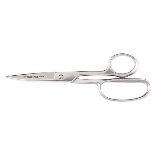 Klein® G758LR Heritage Cutlery™ Straight Trimmer with Large Rings, 3 in L of Cut, 9 in OAL, Anvil Tip, Standard Edge, Ambidextrous