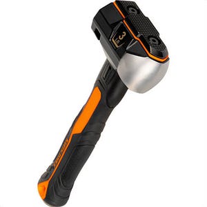 Klein® H80603 Fiberglass Handle Wedge Sledgehammer, Wedge, Smooth, and Milled, Black/Orange, 3 lb