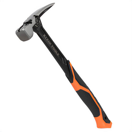Klein® H80920S Smooth Face Steel Claw Hammer, Steel, Black/Orange, 15 in Handle Length, 20 oz