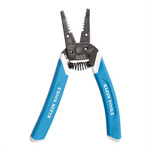 Klein® K11095 Klein-Kurve® Wire Stripper/Cutter, Coil Spring, Dual Wire Looping Holes, Comfort Grip Handle, Integrated Lock