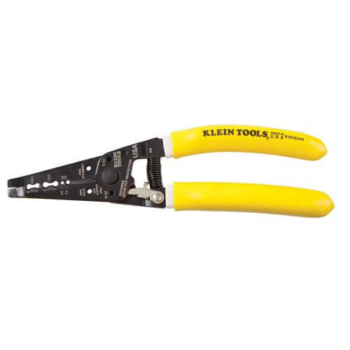 Klein® K1412CAN Klein-Kurve® Wire Stripper, 14 to 12 AWG NMD-90 Romex®/Solid/Stranded Cable, 7-3/4 in OAL, 32 to 6 AWG Shearing