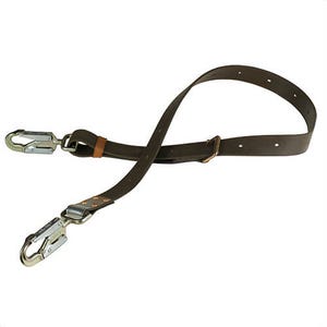 Klein® KG5295-6-6L Positioning Strap with Snap Hook, Brown, 6.5 ft, 6-1/2 in