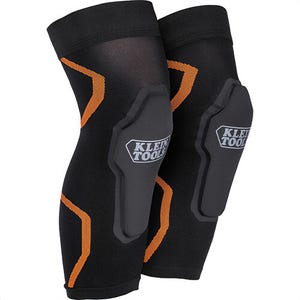 Klein® 60624 Knee Pad Compression Sleeves, Black/Orange, L/XL
