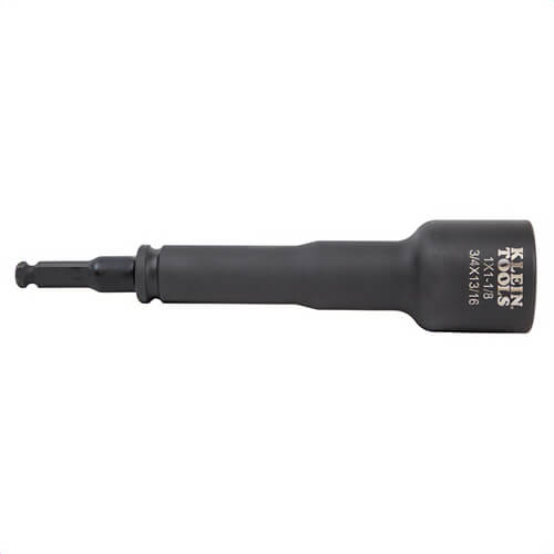 Klein® NRHD4 4-in-1 Impact Socket, 7/16 in, 1/2 in Hex x Square Drive, 3/4 in, 13/16 in, 1 in, 1-1/8 in Square Socket, 4 Points