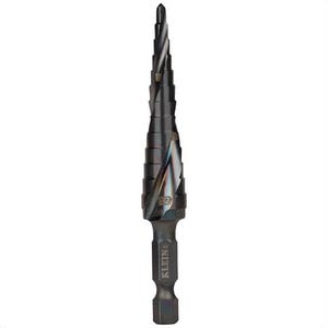 Klein® QRST01 Step Drill Bit, Quick Release, Spiral Flute, 1/8 to 1/2 in