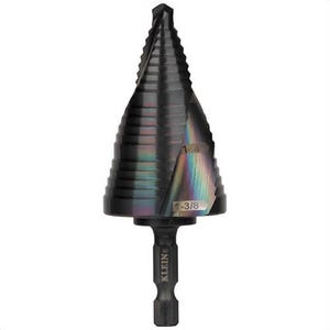 Klein® QRST15 Step Drill Bit, Quick Release, Spiral Flute, 7/8 to 1-3/8 in