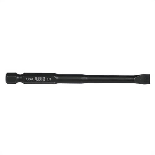 Klein® SL14355 Power Driver Bit, 1/4 in Slotted Point, 3-1/2 in OAL