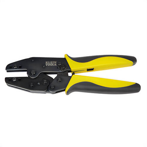 Klein® VDV200-010 Ratcheting Crimper Frame, Steel with Black-Oxide, Black/Yellow