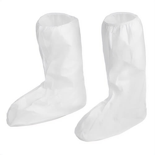 Lakeland® CTL903-2X Disposable Non-Skid Boot Cover, 2XL Fits Shoe, White, Elastic Ankle Closure, MicroMax® NS Outsole, Resists: Chemical and Splash