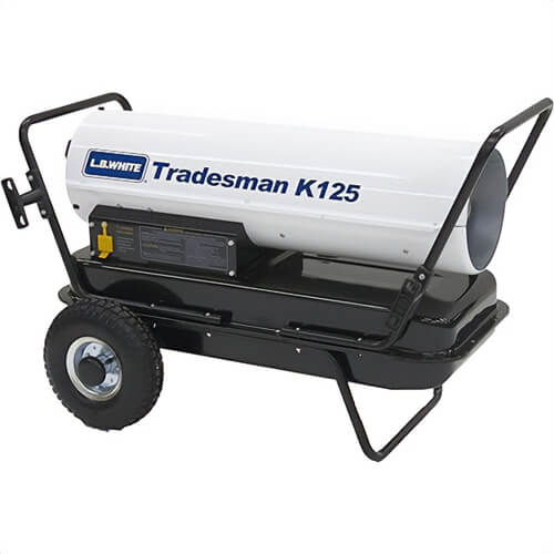 L.B. White® K125 Tradesman® Kerosene Heater, 125,000 btu, 36.1 in L x 21.5 in W x 24.6 in H