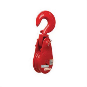 Lebus® 599506 L-160 Heavy Duty Snatch Block with Hook, 3/8 to 1/2 in, 6 ton Load, 5 in OD