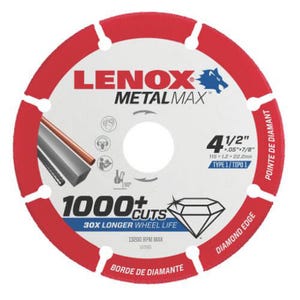 Lenox® MetalMax™ 1972921 Cut-Off Wheel, 4-1/2 in dia Blade, 7/8 in Arbor/Shank