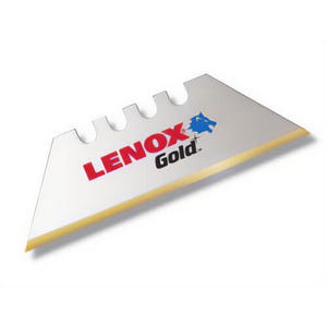 Lenox® Tools Gold® 20350GOLD5C General Purpose Utility Knife Blade with Dispenser, HSS, Sharp Point/Straight Edge