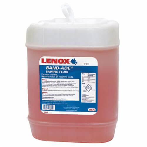 Lenox® 68003 Band Ade® Chlorine Free Semi-Synthetic Bandsaw Fluid, 5 gal Carboy, Petroleum Odor/Scent, Liquid Form, Yellow
