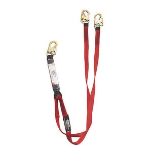 Liberty Line® 6 ft Twin Leg 100% Tie-Off Shock Absorbing Lanyard, Clear Pack Design, Snap Hook Ends, FAL28006