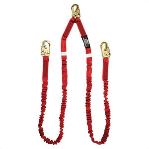 Liberty Line® 6 ft Twin Leg 100% Tie-Off Shock Absorbing Lanyard, Internal Design, Snap Hook Ends, FAL28010