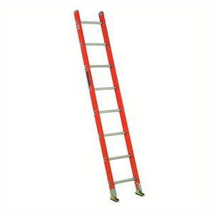 Louisville® FE3108 FE3100 Extra Heavy Duty Professional Shelf Single Straight Ladder, 8 ft OAL, 300 lb Load