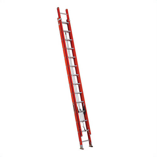 Louisville® FE3228 D-Rung Type IA Extension Ladder, 28 ft OAL, ANSI Code: A14.5, 300 lb Load, 12 in Adjustable Increments