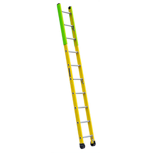 Louisville® FE8910 Fiberglass Manhole Ladder, 10 ft, 18° Heavy-Duty Boots