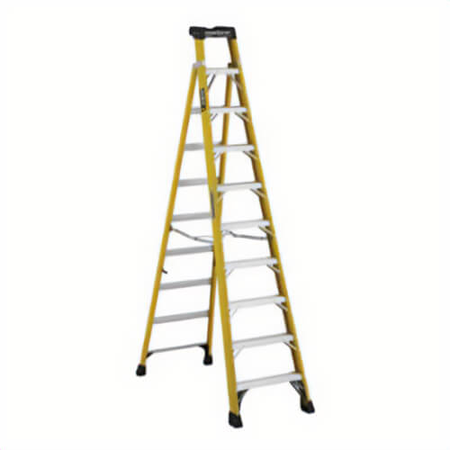 Louisville® FXS1410HD FXS1400HD Type IAA 2-in-1 Cross Style Step to Shelf Ladder, 10 ft H Ladder, 375 lb Load, 9 Steps, A14.5