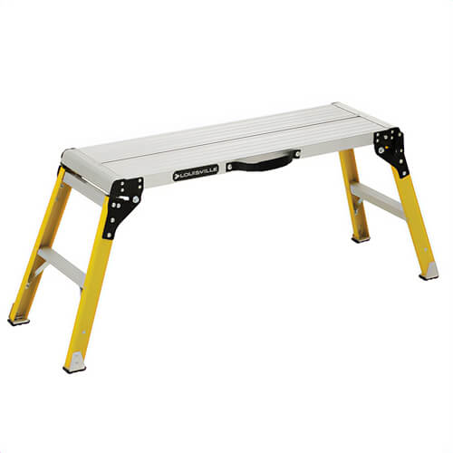 Louisville® L-3042-03 Fold-Up Mini Portable Work Platform, 21 in H, 300 lb Load, 52-1/4 in L x 16-1/4 in W Base
