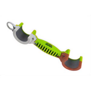 MADI DBWB-1 DogBoneâ„¢ Wire Brush, Copper and Aluminum Brush, Lightweight, Ergonomic, Portable and Safer, Hi-Viz Green