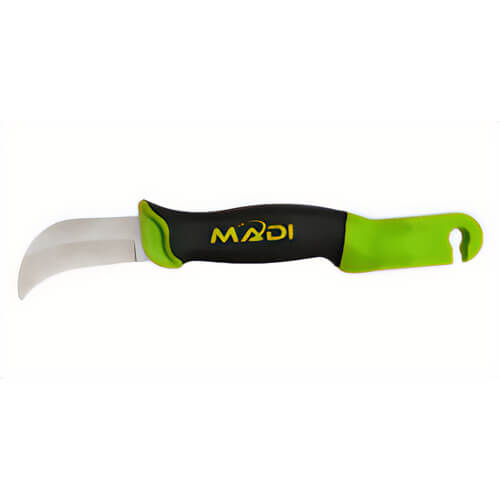 MADI FBU-1 Fixed Blade Universal/Shotgun Blunted Skinning Knife, Rubberized Ergonomic, High-Grade Stainless Steel, Hi-Viz Green