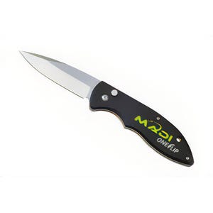 MADI PTOSK-5 OneFlipâ„¢ Pointed Straight Knife, Drop Point Blade, Reversible Belt Clip, High-Grade Stainless Steel, Black